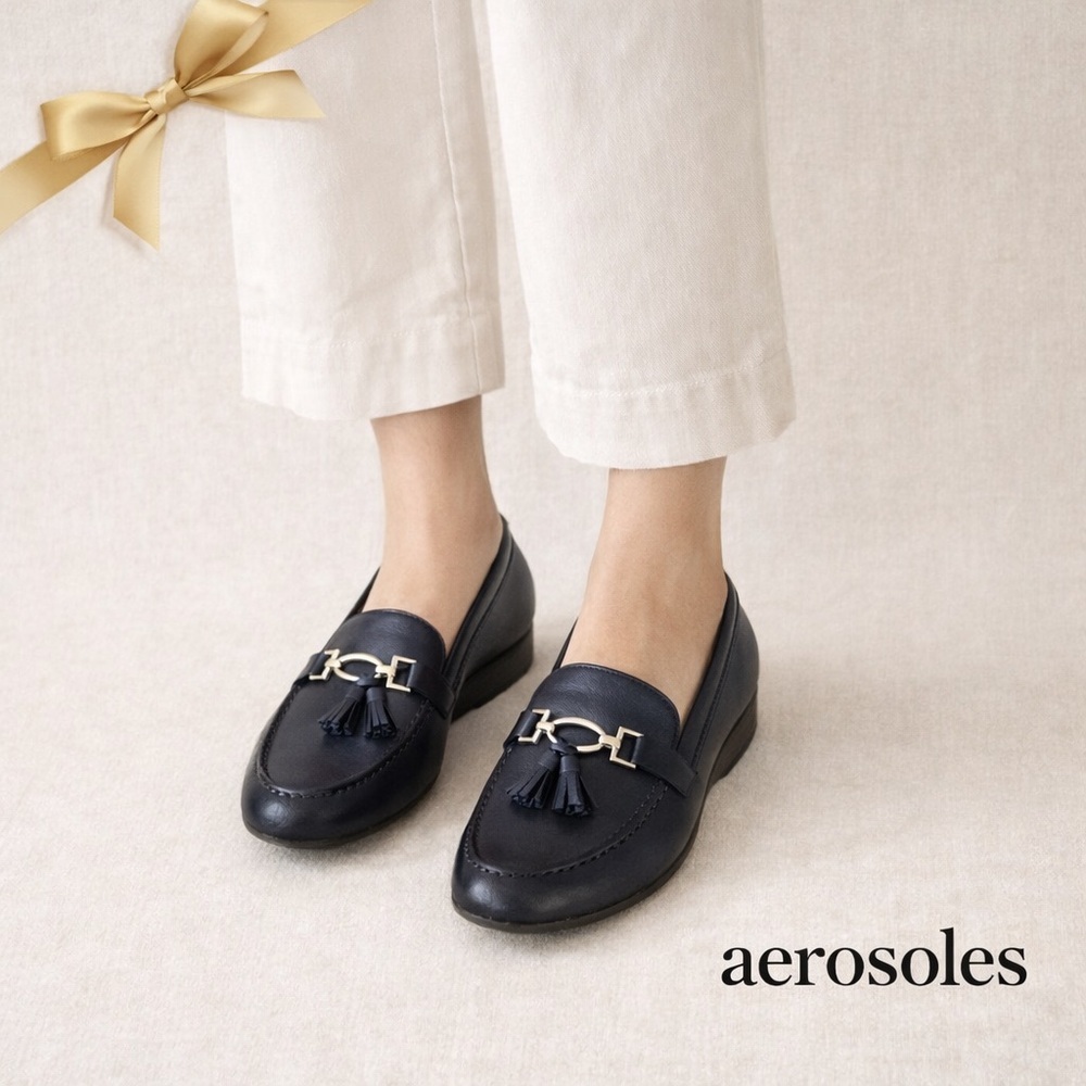 Aerosoles Deanna Loafers Flats Navy Blue Decoration Tassel 10.5